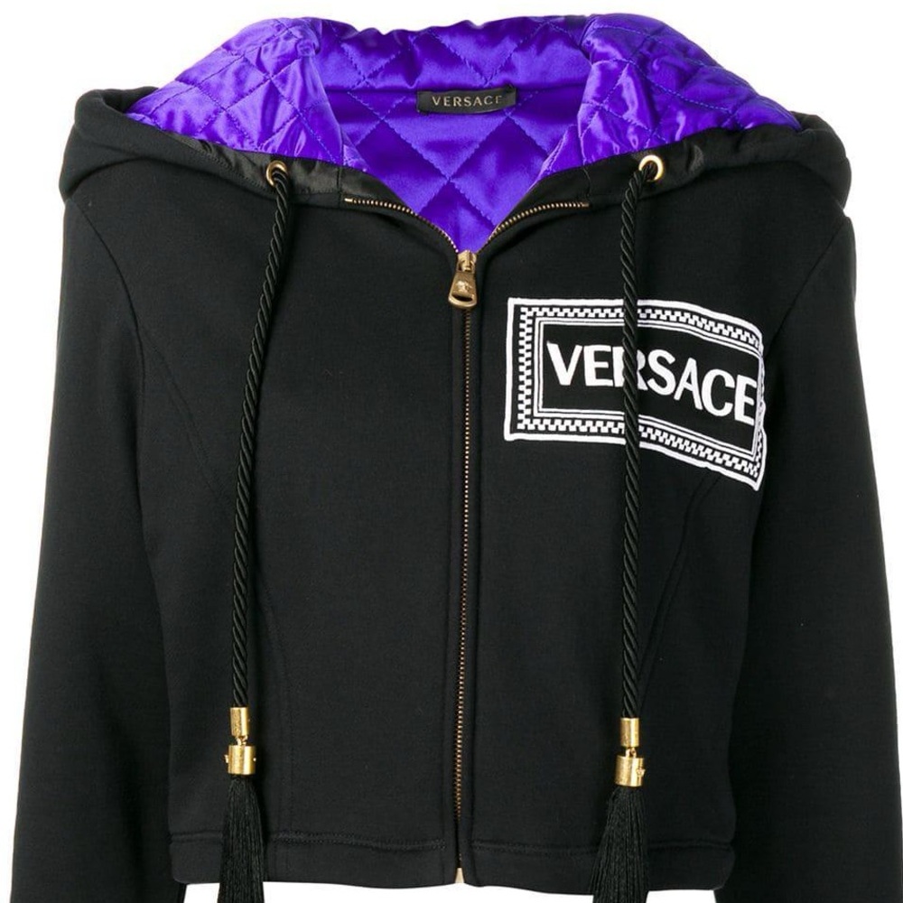 Authentic Versace Crop Black Hoodie [Rare]